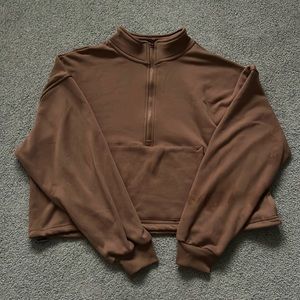 Brown Quarter Zip Sweatshirt